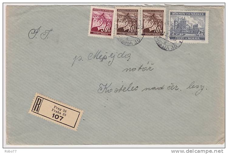 1941 Bohemia &amp; Moravia Registered Cover, Letter. Praha. (D03007) - Covers & Documents