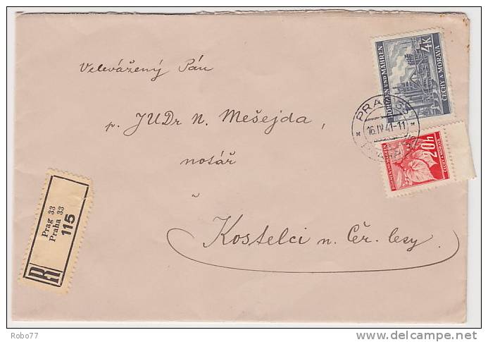 1941 Bohemia &amp; Moravia Registered Cover, Letter. Praha. (D03004) - Covers & Documents