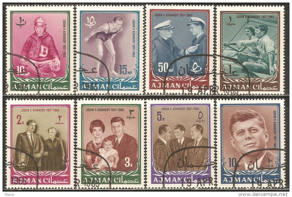 Ajman 1964 Mi# 19-26 A Used - Pres. John F. Kennedy - Kennedy (John F.)