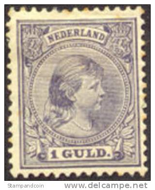 Netherlands #50 Mint Hinged 1g Princess Wilhelmina From 1891 - Neufs