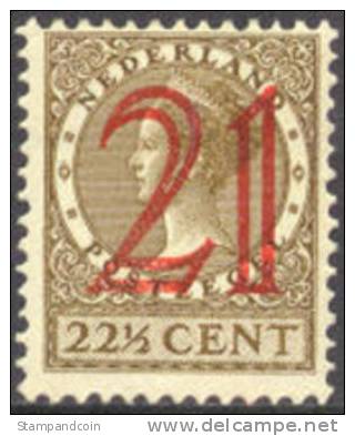 Netherlands #194 Mint Hinged 21c On 22-1/2c From 1929 - Unused Stamps