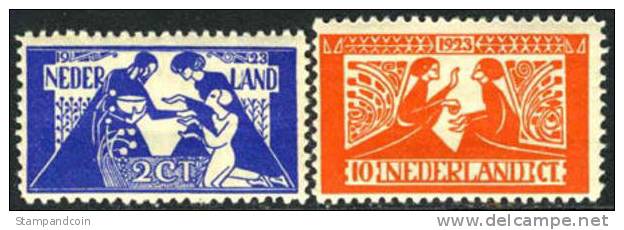 Netherlands B4-5 Mint Hinged Semi-Postal Set From 1923 - Neufs