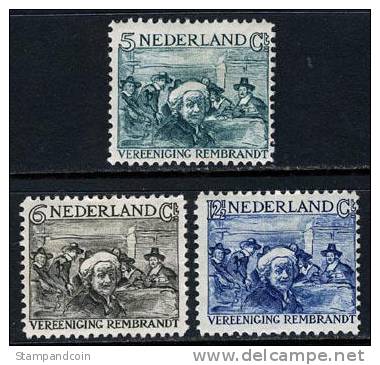 Netherlands B41-43 Mint Hinged Rembrandt Semi-Postal Set From 1930 - Unused Stamps