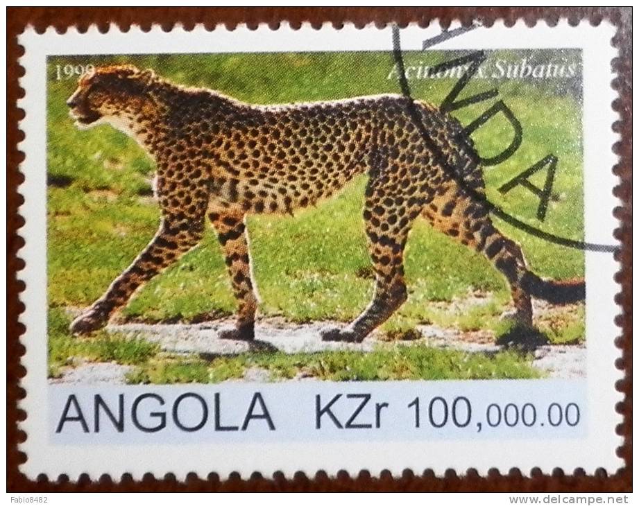 Angola 1999 - Felini - Wild Cats - Felins Acinonyx Subatus Ghepardo Ghepard - Oblitere - Gestempelt - CTO - Precanceled - Angola