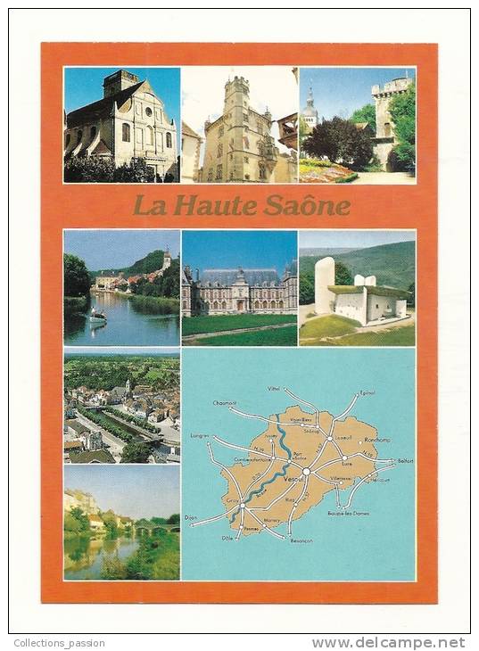 Cp, Carte Géographique, La Haute-Saone - Landkarten