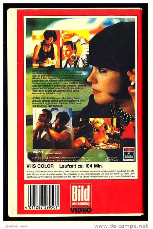 VHS Video ,  Gefährliche Freundin  -  Wilder Spaß Wird Blutiger Ernst  -  Melanie Griffith . Jeff Daniels . Ray Liotta - Drama