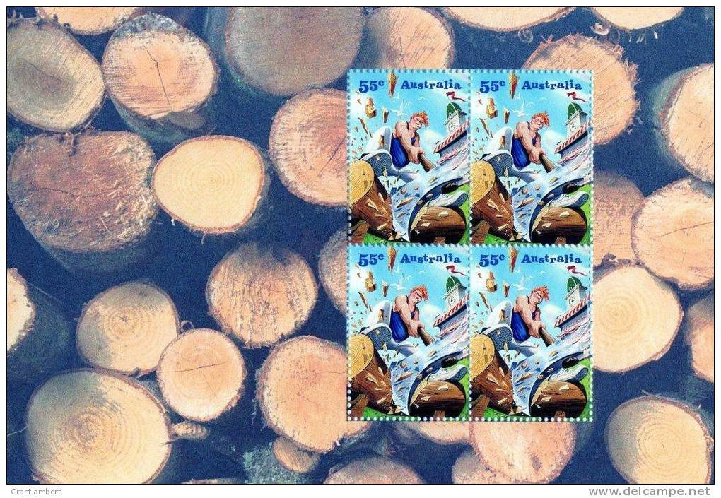 Australia 2010 Come To The Show 55c Wood Chopping Block Of 4 Minisheet MNH - Mint Stamps