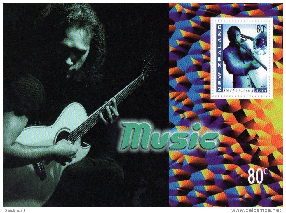 New Zealand 1998 Performing Arts 80c Music - Guitar Minisheet MNH - Unused Stamps