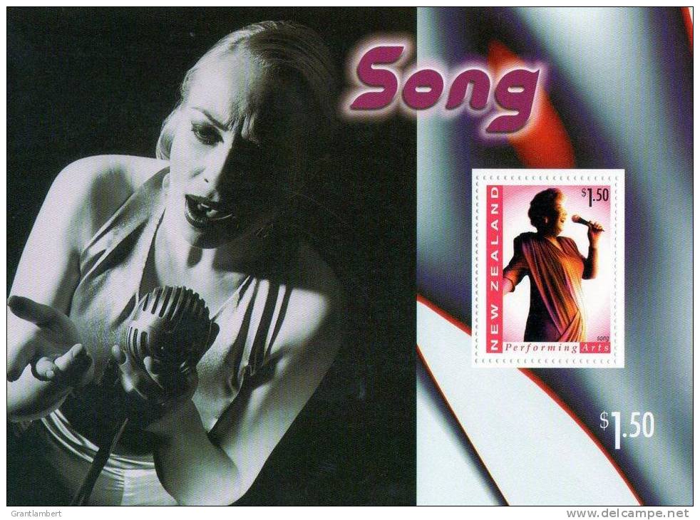 New Zealand 1998 Performing Arts $1.50 Song - Singing Minisheet MNH - Unused Stamps