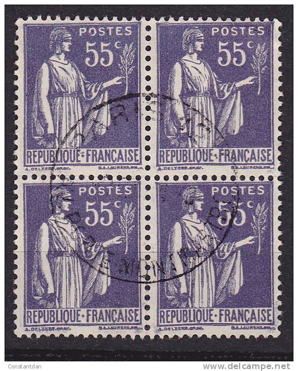 FRANCE N°363 55C VIOLET BLOC DE 4 OBL - Oblitérés