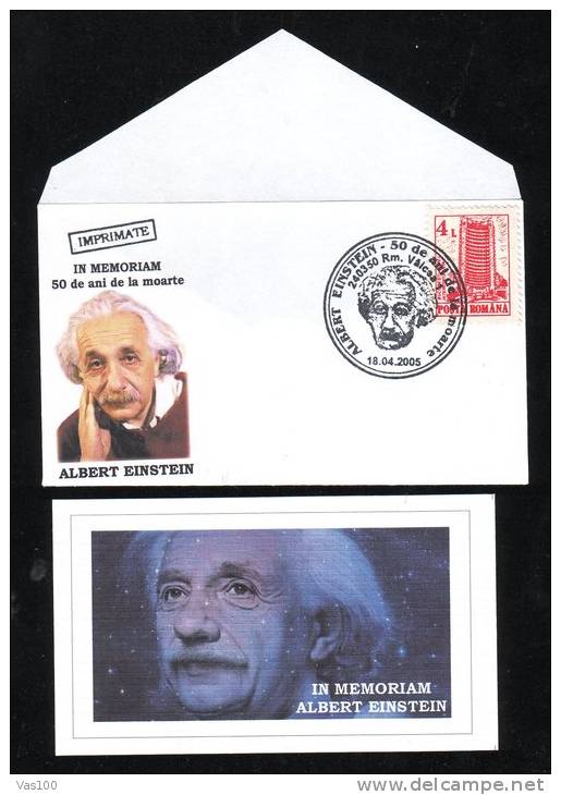 ALBERT EINSTEIN, 2005, LILIPUT COVER, OBLITERATION CONCORDANTE, ROMANIA - Albert Einstein