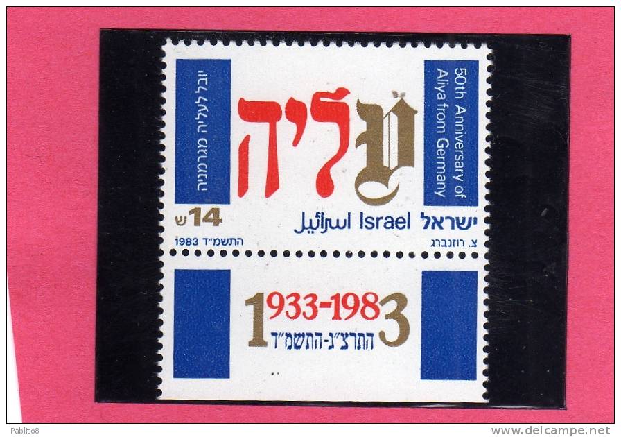 ISRAELE  1983 IMMIGRAZIONE EBREI TEDESCHI MNH  - ISRAEL ALIYA FROM GERMANY - Neufs (avec Tabs)