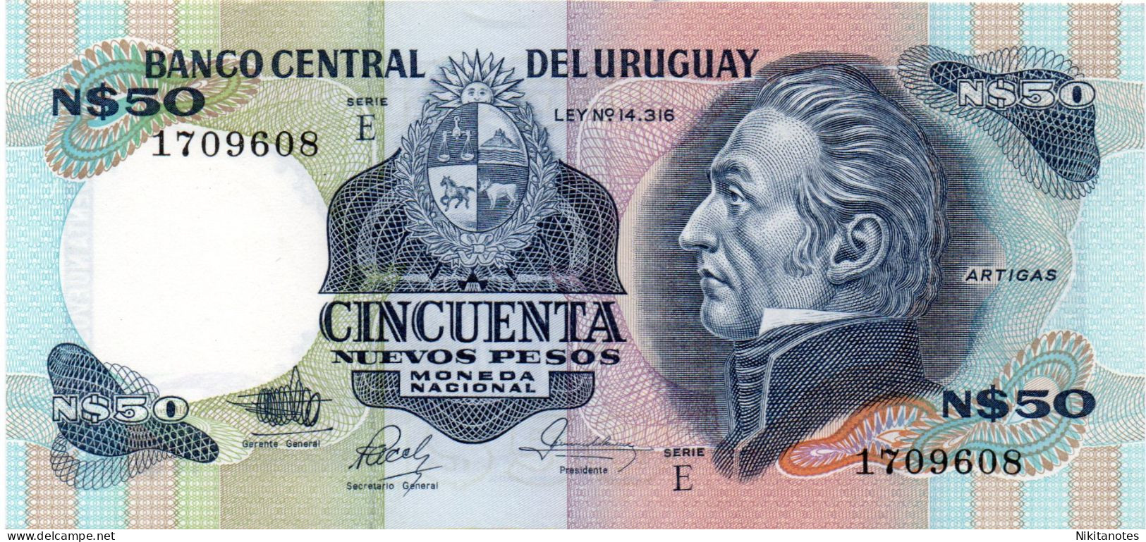 URUGUAY 50 NUEVOS PESOS (1988) PICK # 61d UNC - Uruguay