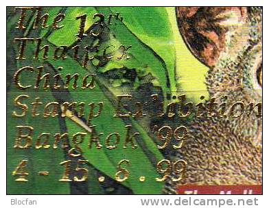 EXPO Australia 1999 Kobold-Maki Indonesien Block144 Plus I ** 5€ THAIPEX Gold-AD Overprint Bloc Fauna Sheet Bf Indonesia - Indonésie