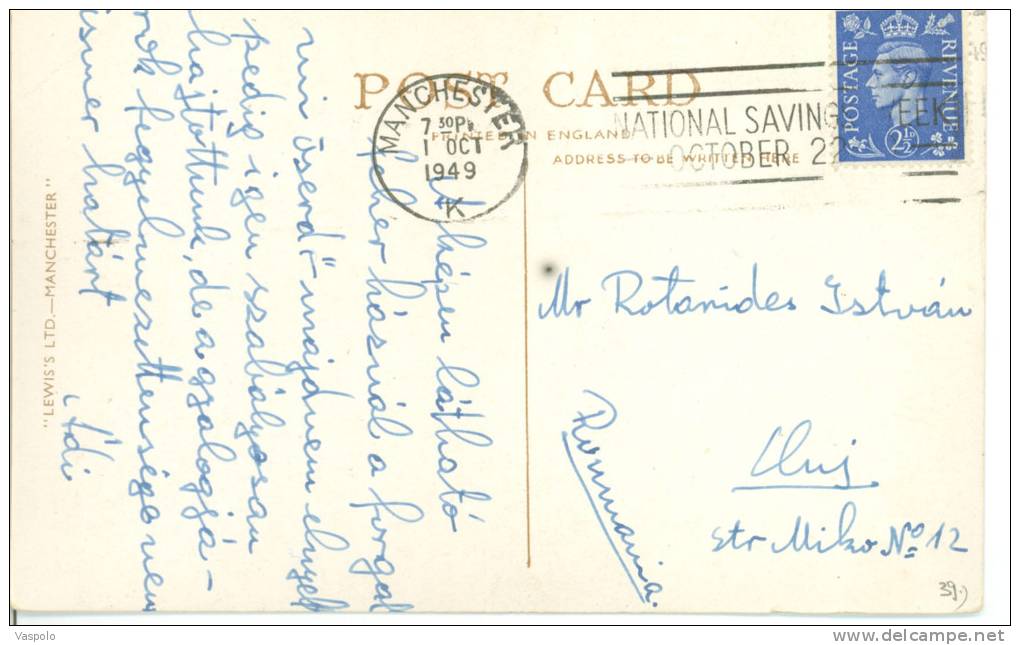 UNITED KINGDOM-ENGLAND-MANCHESTE R-PICCADILLY GARDENS-CIRCULATED-1949 - Manchester