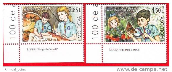 Moldova, Moldau, Moldavie, 2 Stamps (complete Series) / Scouting - Europe, Europa, 2007 - 2007
