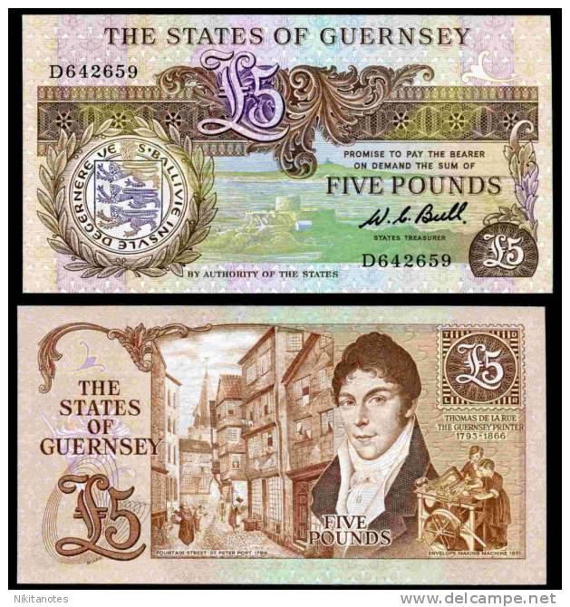 Guernsey. £5. (1980). Uncirculated. - Guernsey