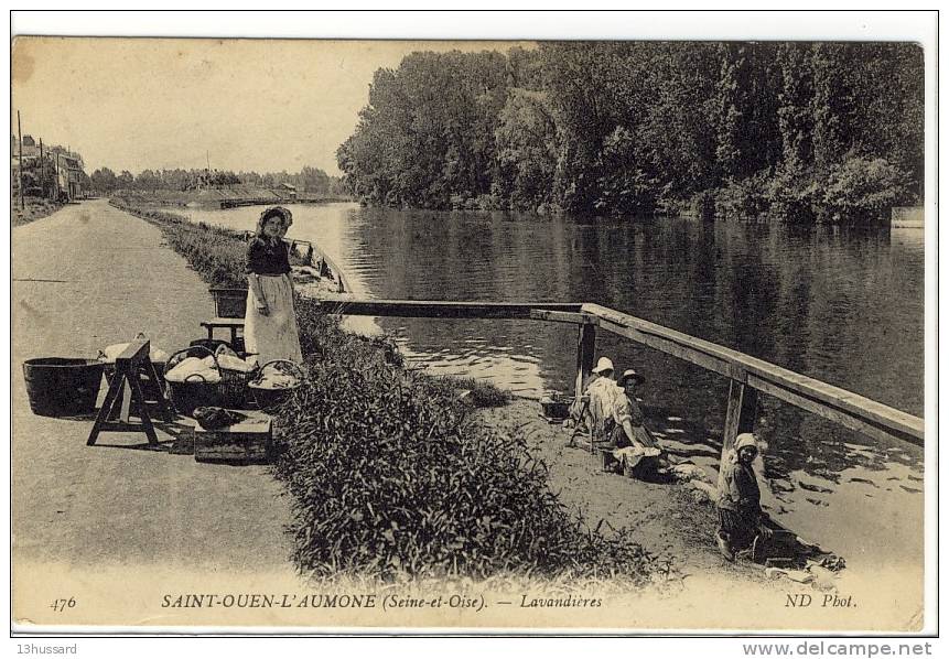 Carte Postale Ancienne Saint Ouen L'Aumone - Lavandières - Métiers, Laveuses - Saint-Ouen-l'Aumône