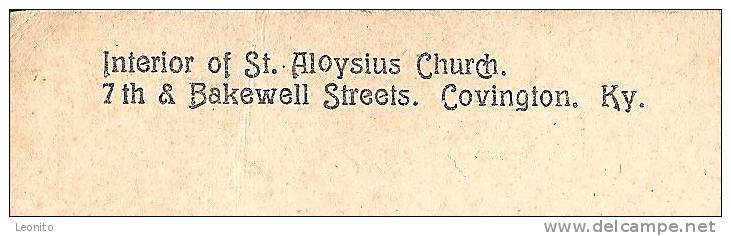 COVINGTON Kentucky Interieur Of St. Aloysius Church Ca. 1915 - Covington