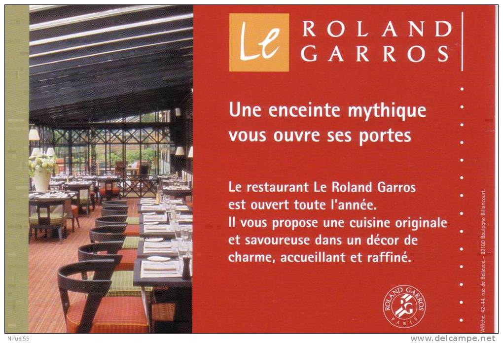 RESTAURANT LE ROLAND GARROS 2 Bis Avenue Gordon Bennett PARIS 16 Eme - Restaurants