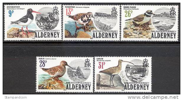 Alderney #13-17 Mint Never Hinged Set Of Birds From 1984 - Alderney