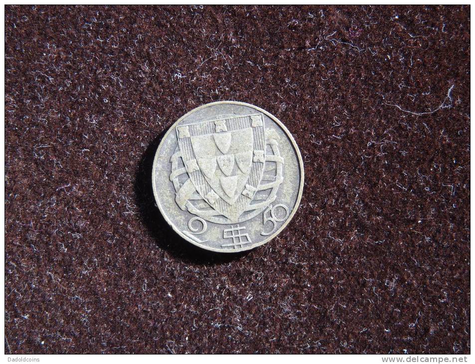 Portugal  2,50$  1947 3,5g Silver 0,650  . Muy Buena Conservación. Ver Fotos. - Portugal