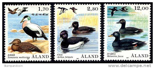 Aland #12, 16 & 21 Mint Never Hinged 3 Ducks From 1984-90 Set - Entenvögel