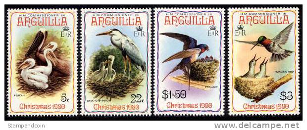 Anguilla #398-401 Mint Never Hinged Bird Set From 1980 - Anguilla (1968-...)