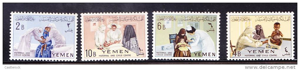 T)1962,YEMEN,ISSUED FOR CHILD WELFARE/NURSE,SET)4),SCN 131-134,MNH. - Secourisme