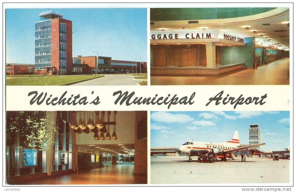 USA, Wichita Municipal Airport, 1950s Unused Postcard [P8309] - Wichita