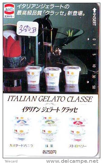 Scheda Telefonica * Giappone * Télécarte Japon * L'Italia Relativi (380a) GELATO * Japan PHONECARD - Public Advertising