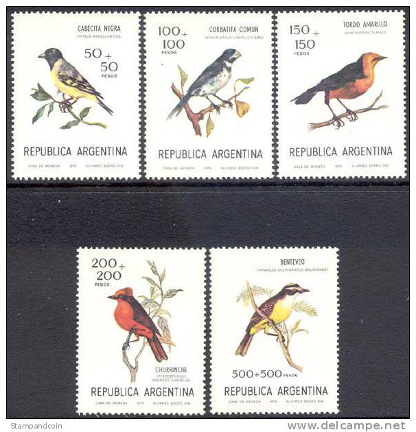 Argentina B75-79 Mint Never Hinged Bird Semi-Postal Set From 1978 - Neufs