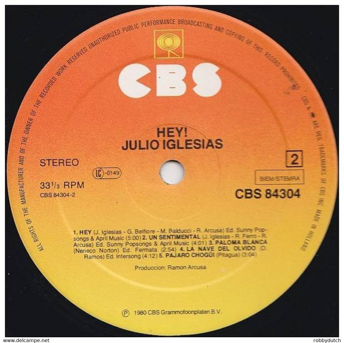 * LP *  JULIO IGLESIAS - HEY! (Holland 1980) - Otros - Canción Española