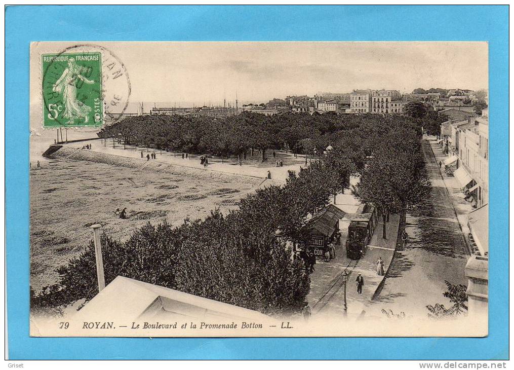 ROYAN-boulevard  Bottom-le Train à La Station -animée -a Voyagé En 1913-édition LL - Royan