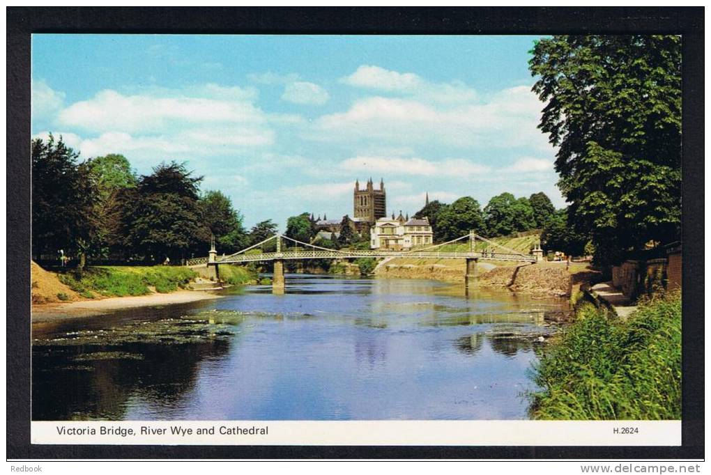 RB 850 - Postcard - Victoria Bridge River Wye &amp; Hereford Cathedral - Herefordshire - Herefordshire