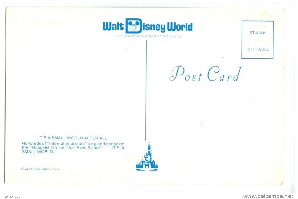 USA, It's A Small World After All, Walt Disney World, Unused Postcard [P8325] - Disneyworld