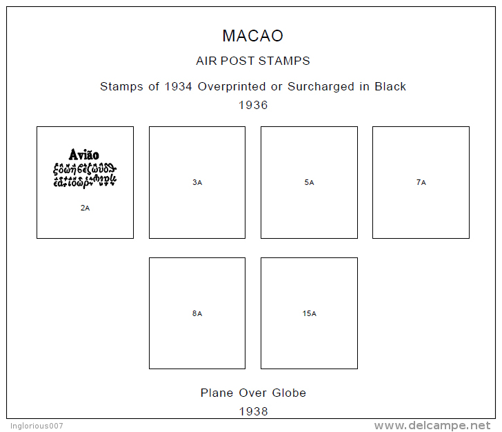 MACAO STAMP ALBUM PAGES 1884-2011 (283 Pages) - Englisch