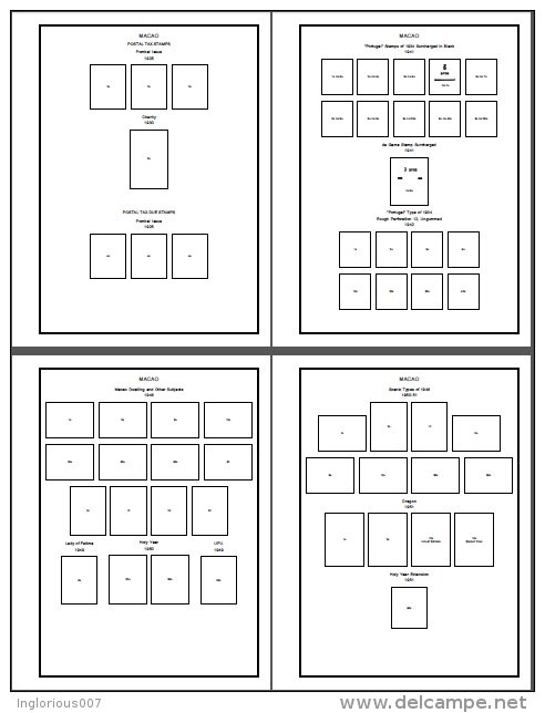 MACAO STAMP ALBUM PAGES 1884-2011 (283 pages)