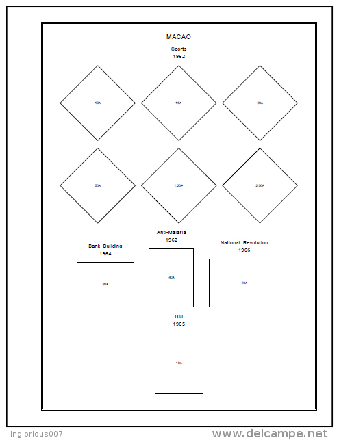 MACAO STAMP ALBUM PAGES 1884-2011 (283 pages)