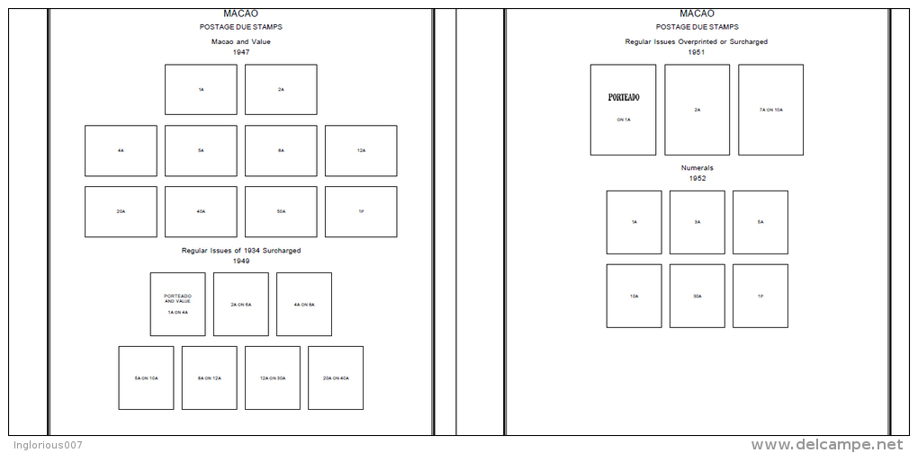 MACAO STAMP ALBUM PAGES 1884-2011 (283 pages)