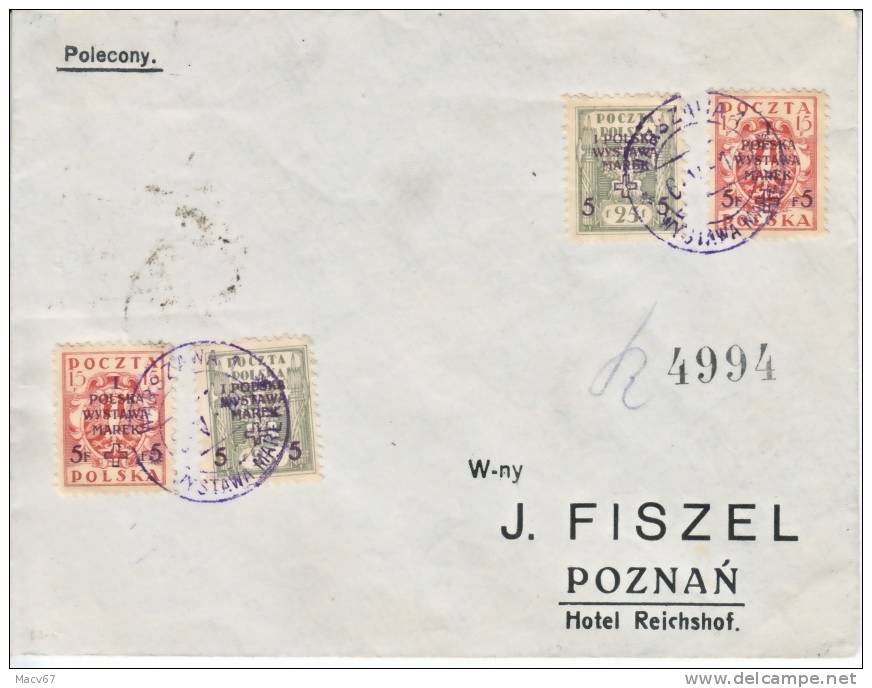 Poland  Postal  History Cover  White Cross  1st. Stamp Expo. 1919 - Covers & Documents