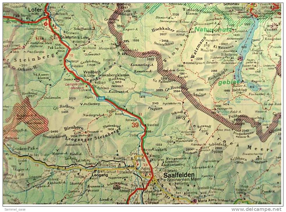 1971 ADAC - 2 Generalkarten , Bayr. Alpen + Österreich  -  Größen : Ca. 108 X 50 Cm - Mappemondes