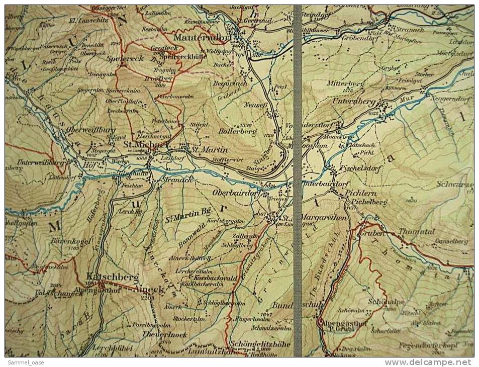 Ca.1935  Wanderkarte Touristenkarte  Schladminger Tauern - Blatt 20  ,  Freytag-Berndt - Mappemondes