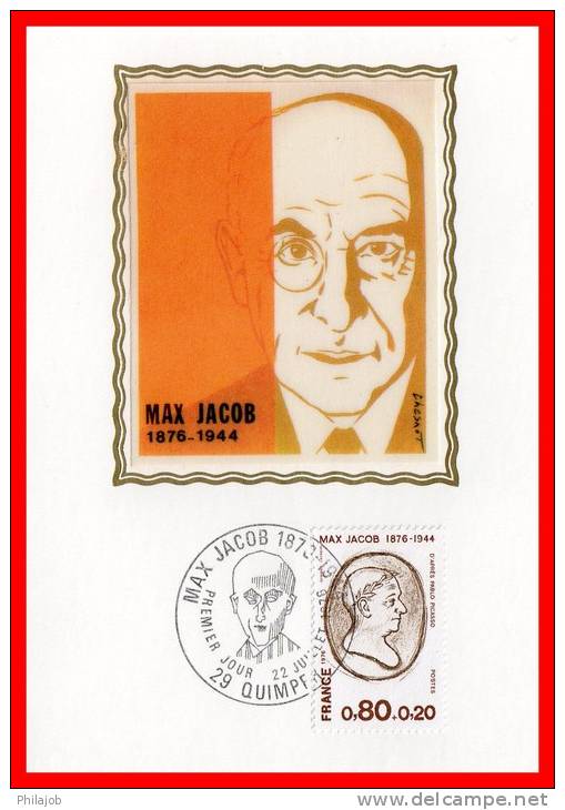 CM En Soie De 1976 " MAX JACOB  " N° YT 1881. Parfait état + Prix Dégressif - 1970-1979