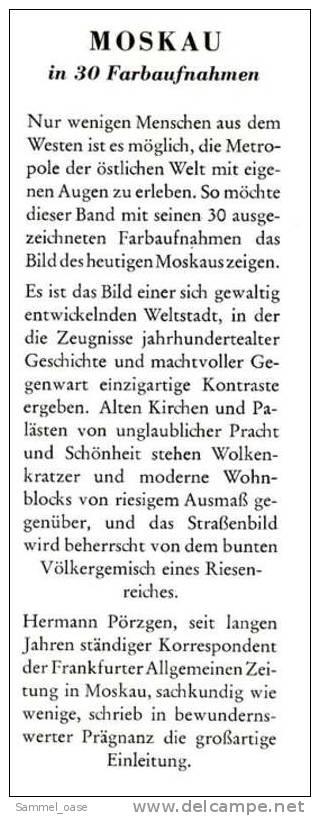 1958  Moskau - 30 Farbaufnahmen Von Constantini / Hubmann  - Ausführliche Beschreibungen Der Farbaufnahmen - Moscou & St. Petersbourg