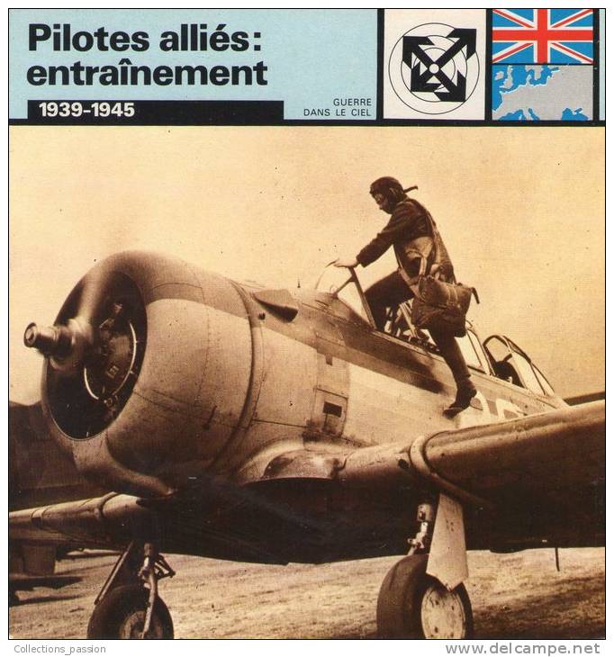 Image , Fiche Illustrée , éléve Pilote De La RAF Montant Dans Un Appareil Harvrd , En 1940 - Aerei