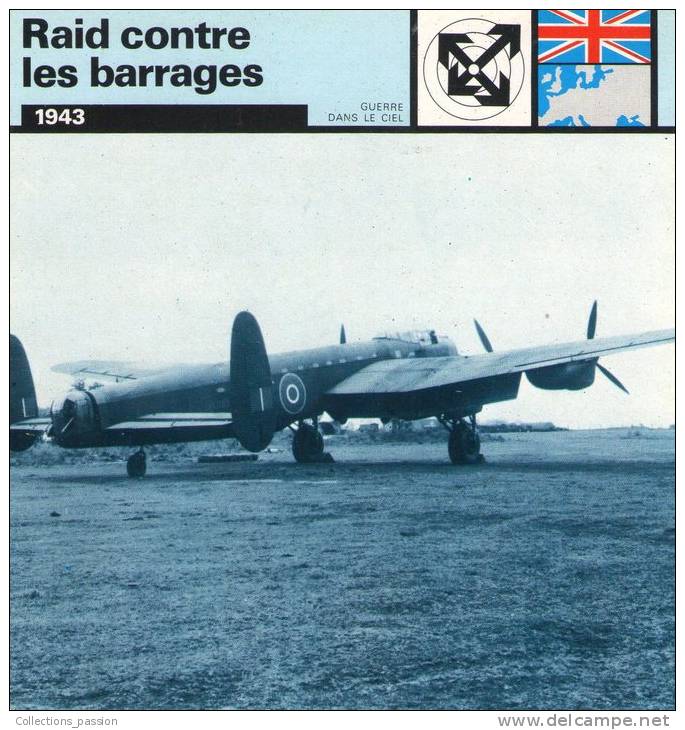 Image , Fiche Illustrée , Avro Lancaster , Escadrille 617 - Airplanes