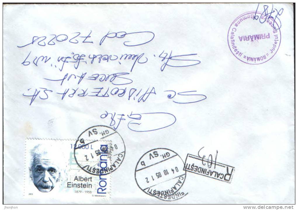 Romania-Envelope Circulated 2005-  Albert Einstein - Albert Einstein