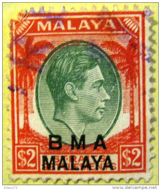 Malaya 1938 British Military Admin King George VI $2 - Used - Malaya (British Military Administration)