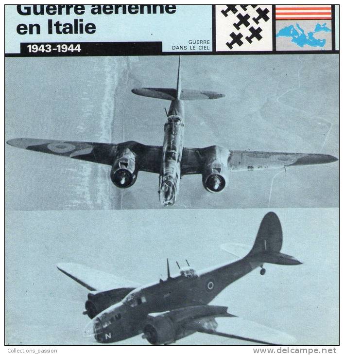 Image , Fiche Illustrée , Bombardier Baltimore De La RAF En Mission , Audessus De L´Italie Du Nord - Avions